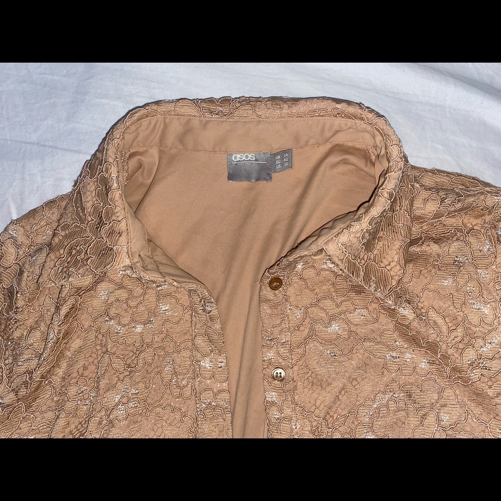 Asos tan lace dress